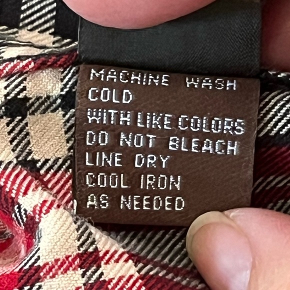 J McLaughlin 100% Cotton Black Red Plaid Long Sleeve Trim Fit Button Up Shirt L - Picture 9 of 12